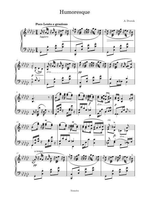 Humoresque, B.138 – Antonín Dvořák Humoresque