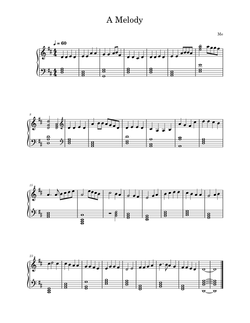 A Melody Sheet music for Piano (Solo) Easy | Musescore.com