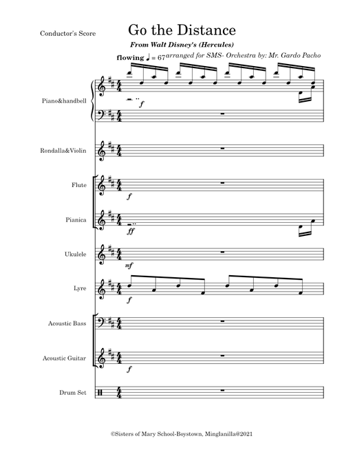 Go The Distance – Alan Menken Go the Distance arranged for SMS-Orchestra by Gardo Pacho