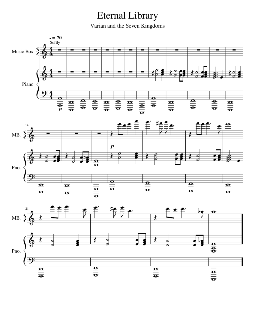 Eternal Library Sheet music for Piano (Solo)