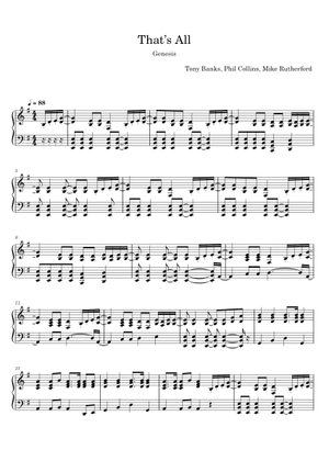 Play Official version of That's All Sheet Music by Genesis for