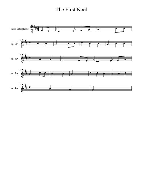 The First Noel - Alto Sax