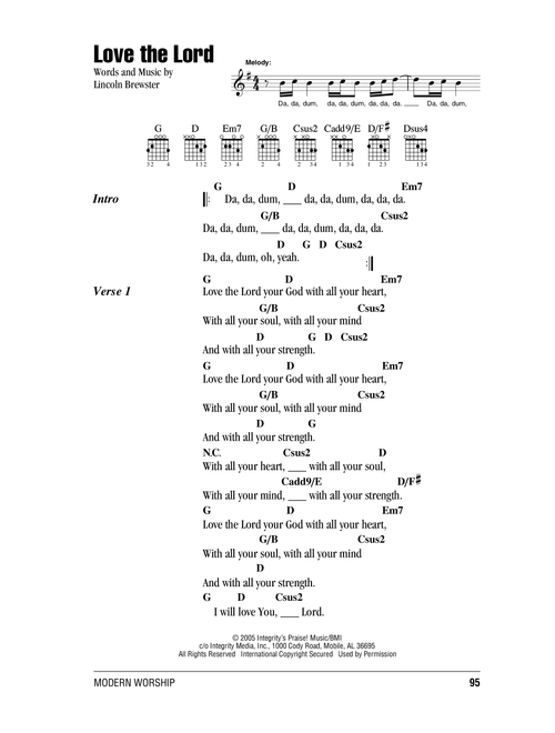 Love The Lord - Lincoln Brewster (Guitar Chords-Lyrics)