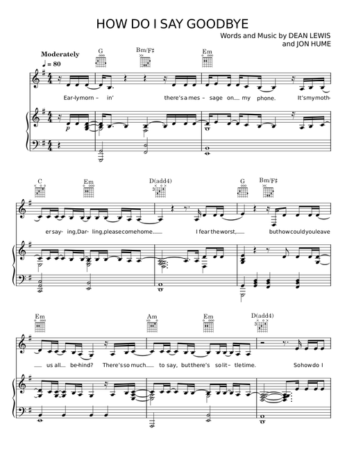How Do I Say Goodbye - Dean Lewis