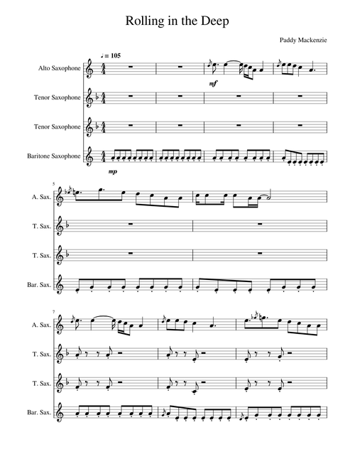 Rolling in the Deep - Sax Quartet