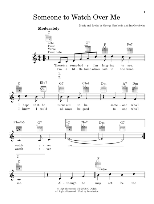 Someone To Watch Over Me - George Gershwin (Ukulele)