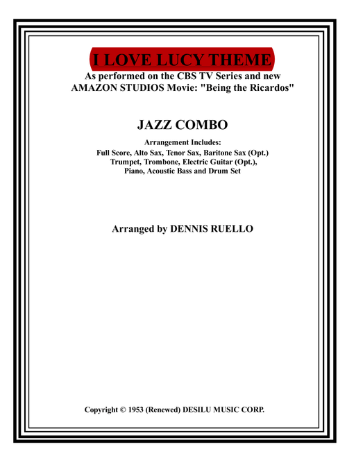 I Love Lucy (Arr. Dennis Ruello) - Eliot Daniel (Jazz Combo)