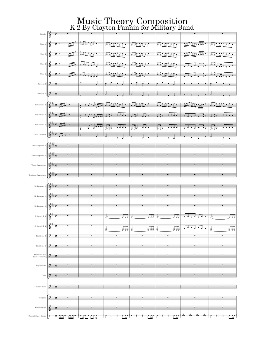 Music Theory Composition Sheet Music for Trombone, Euphonium, Tuba ...