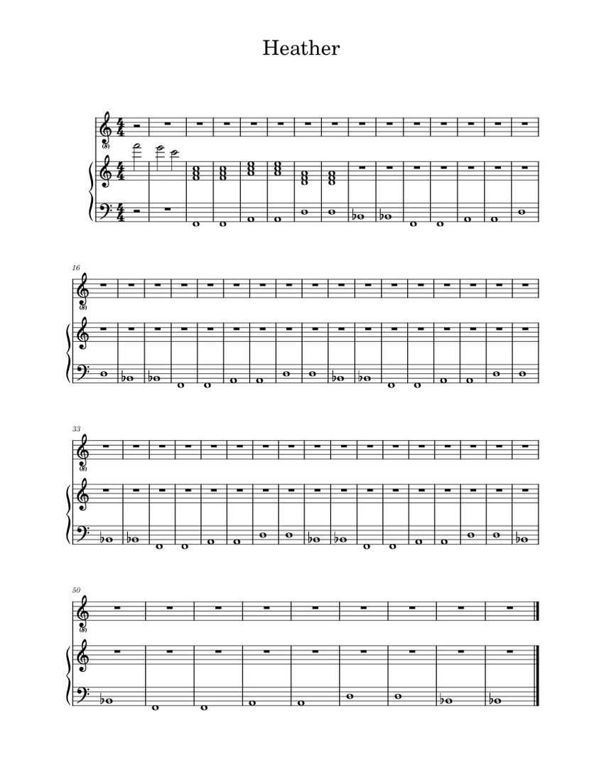 Heather – Conan Gray Sheet Music for Piano, Vocals (Piano-Voice ...