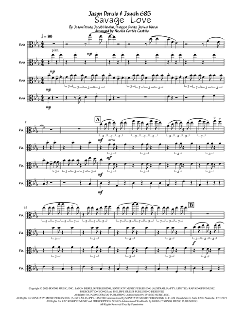 Savage Love (Arr. Nicolás Cortés Castillo) - Jason Derulo & Jawsh 685 (Viola Solo)