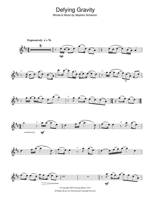 Defying Gravity (from Wicked) - Glee Cast (Flute Solo)