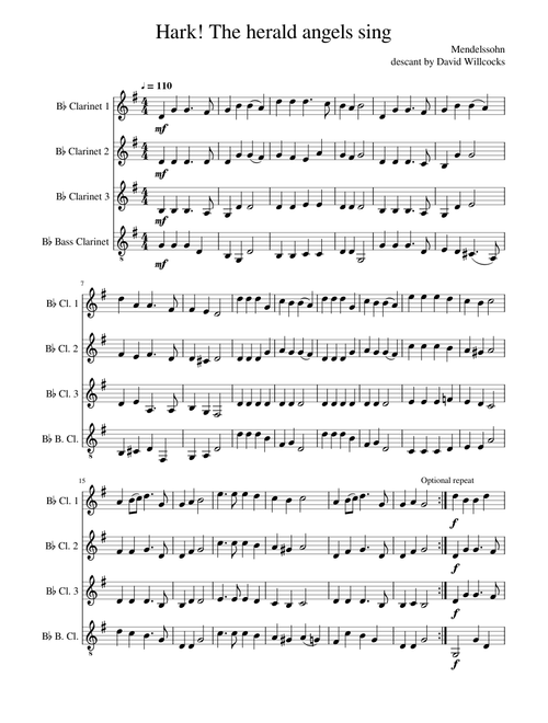 Hark! The herald angels sing (clarinets)