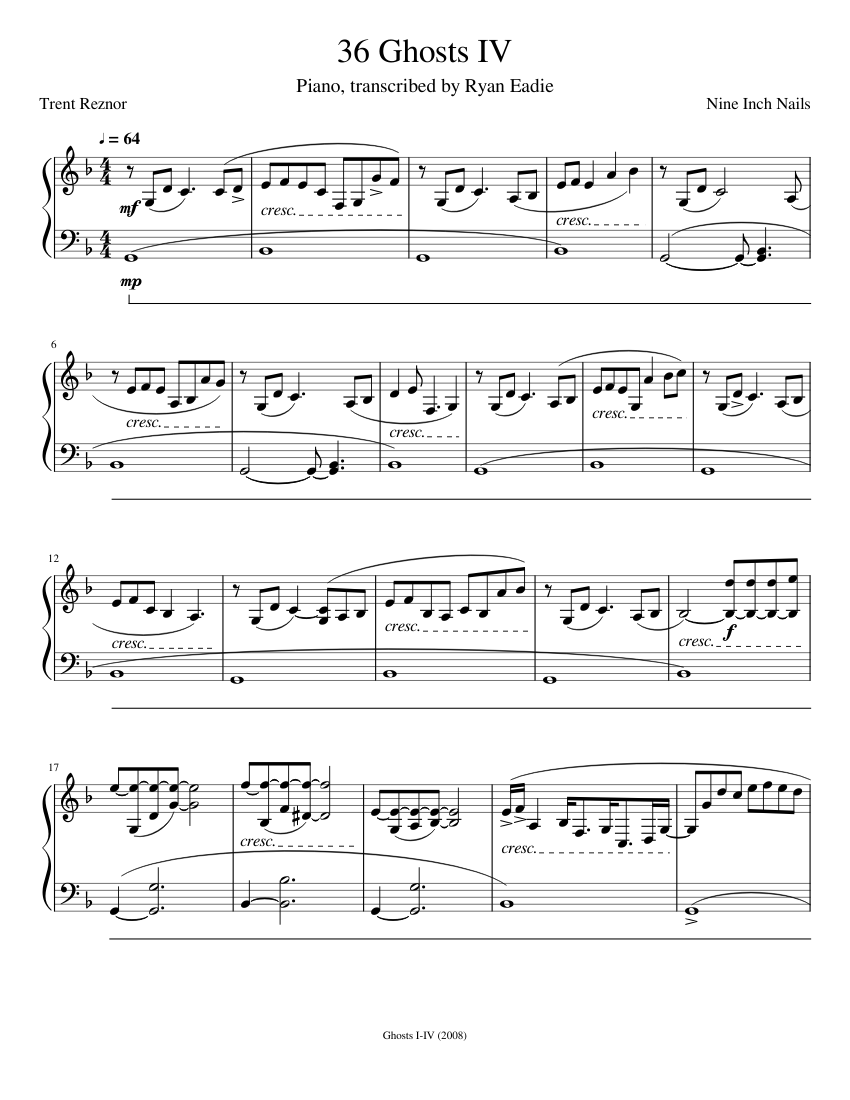 36 Ghosts IV Sheet music for Piano (Solo) 