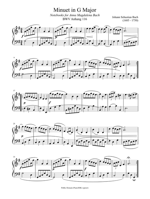 Bach: Minuet in G Major (BWV Anh. 116)