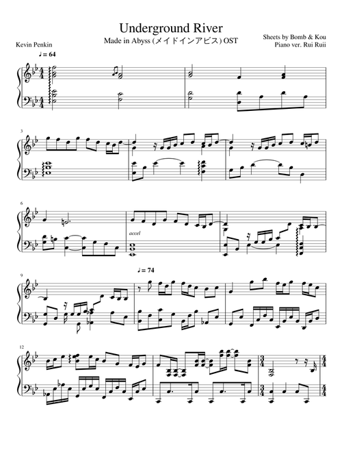 Underground River | Made in Abyss OST | Rui Ruii the Seal Pianist | Full Sheets