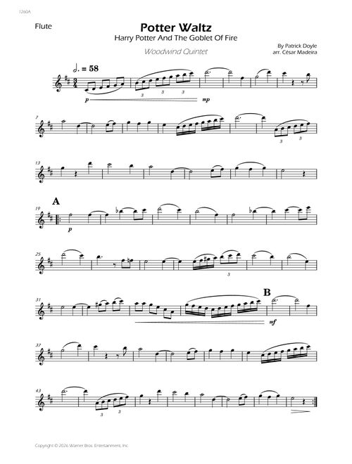 Potter Waltz (Arr. César Madeira) - Ost (Original Soundtrack) (Woodwind Ensemble)
