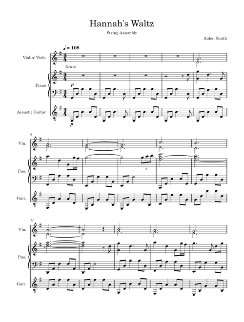 Hannah's Waltz, String Assembly