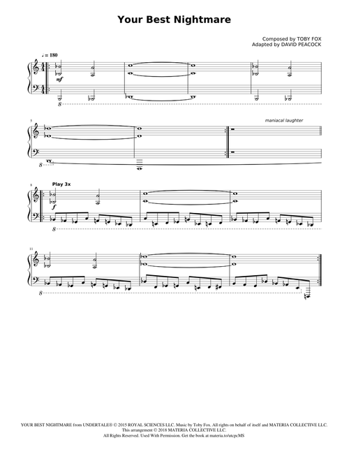 Your Best Nightmare (UNDERTALE Complete Piano Sheet Music)