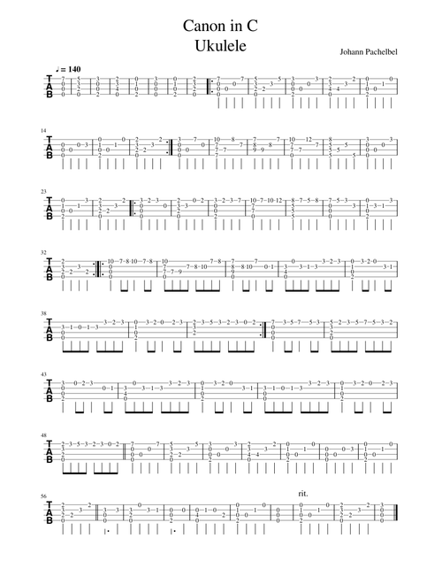 Canon in C Ukulele