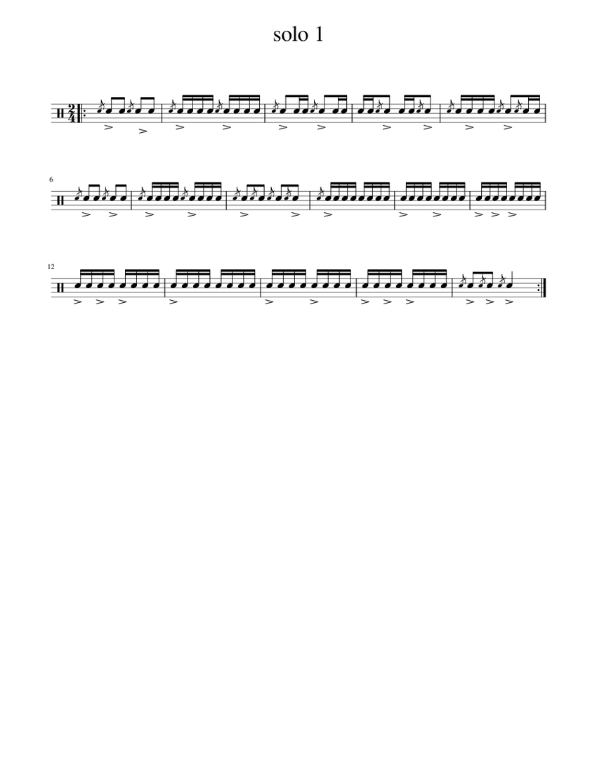 solo 1 Sheet music for Drum group (Solo) | Musescore.com
