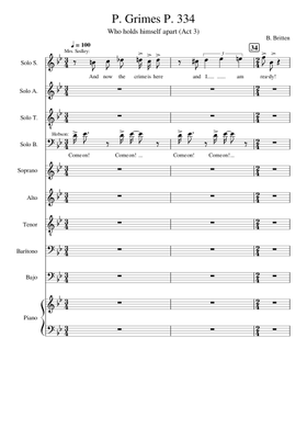 Free Peter Grimes, Op. 33 by Benjamin Britten sheet music