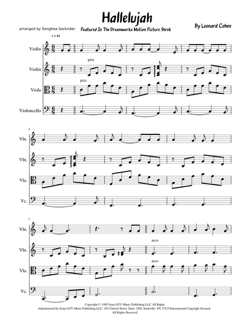🎻 String Quartet Arrangement –Hallelujah, Leonard Cohen 🎻