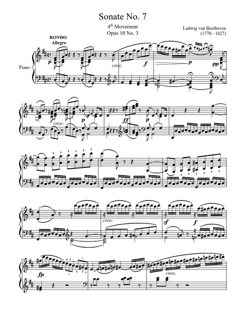 Sonate No. 7, 4th Movement