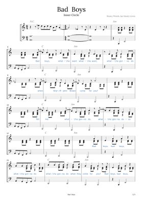 Free Bad Boys by Inner Circle sheet music | Download PDF or print