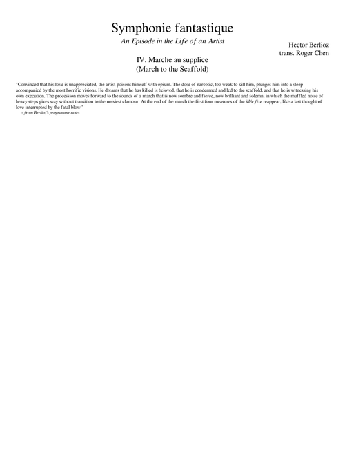Symphonie fantastique (Berlioz): Mvt. 4 "Marche au supplice" - arranged for concert band