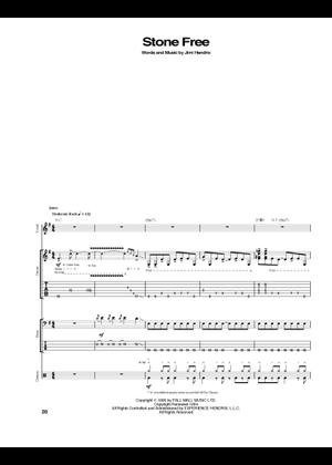 Play Official version of Stone free Sheet Music by Jimi Hendrix