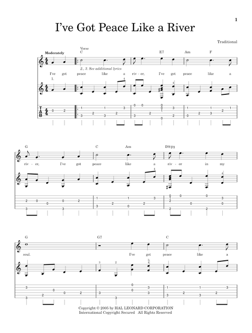 I've Got Peace Like A River - Traditional (Solo Guitar)