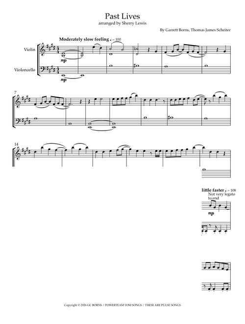Past Lives (Arr. Sherry Lewis) - Thomas James Scheiter, Garrett Borns (Instrumental Duet)