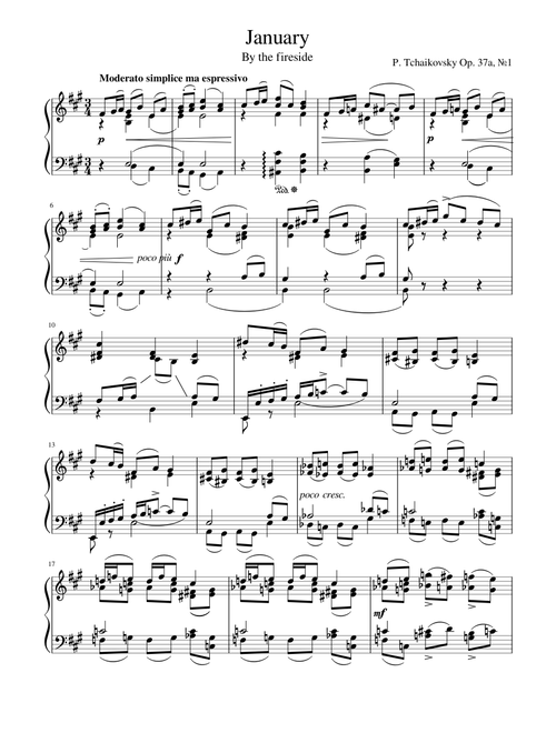 The Seasons, Op. 37a, January, By the Fireside