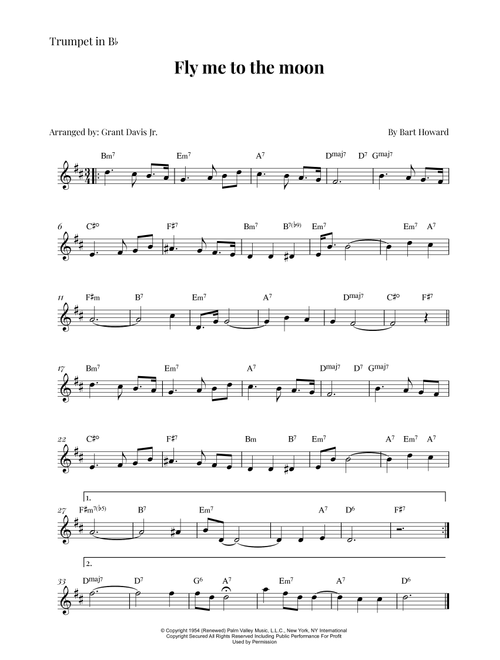 Fly Me To The Moon (In Other Words) (Arr. Grant Davis Jr.) - Tony Bennett (Trumpet and Piano)