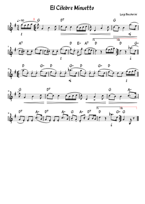 Boccherini Minuet E Major Sheet Music for Piano, Flute, Cello