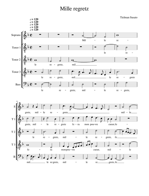 Mille regretz - Tielman Susato