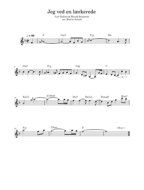 Jeg ved en lærkerede - Martin Schacks arr.