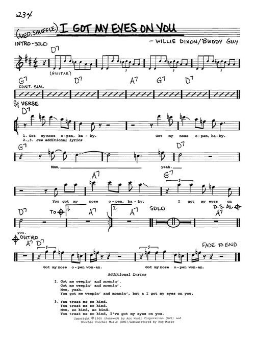 I Got My Eyes On You - Willie Dixon, Buddy Guy (Real Book - Melody-Chords-Lyrics)