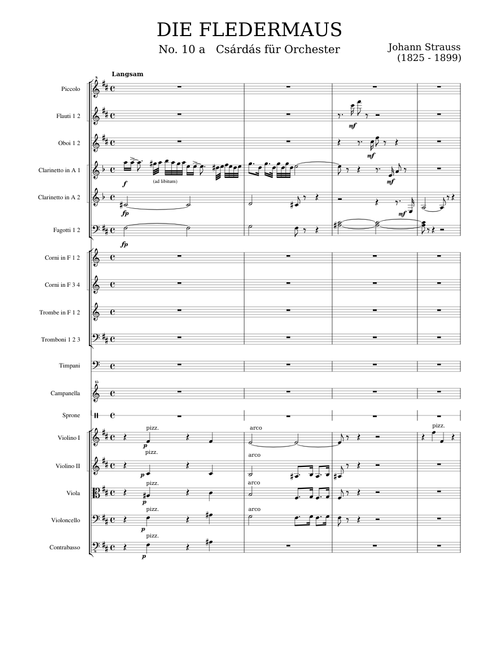 Csárdás für Orchester (No. 10 a from "Die Fledermaus")