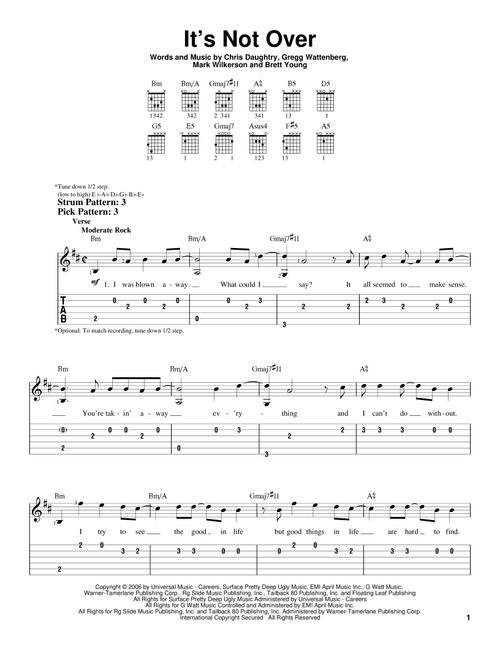 It's Not Over - Daughtry (Easy Guitar with TAB)