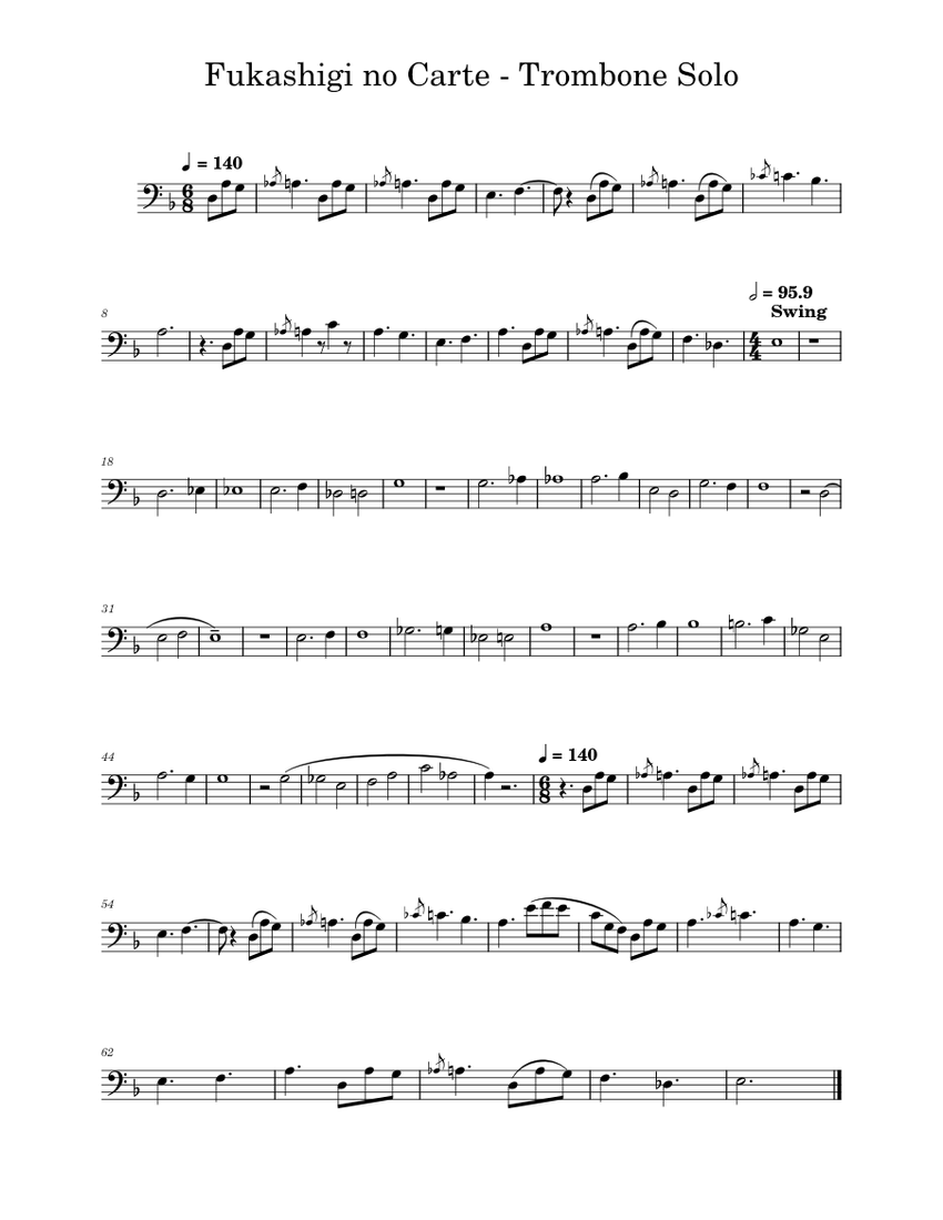 Fukashigi no Carte Hidehiro Kawai Fukashigi no Carte Trombone Solo