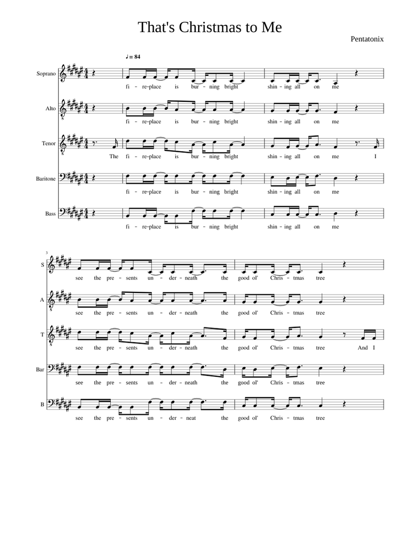 That s Christmas to Me Pentatonix SATB Sheet music for Piano Mixed Quintet Musescore