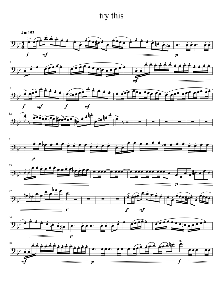 Concert Etude Transcription Sheet Music for Trombone (Solo) | MuseScore.com
