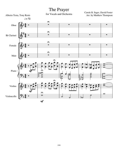 The Prayer (vocals and orchestra)