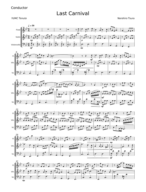 Last Carnival for Flute, Violin, Cello Trio
