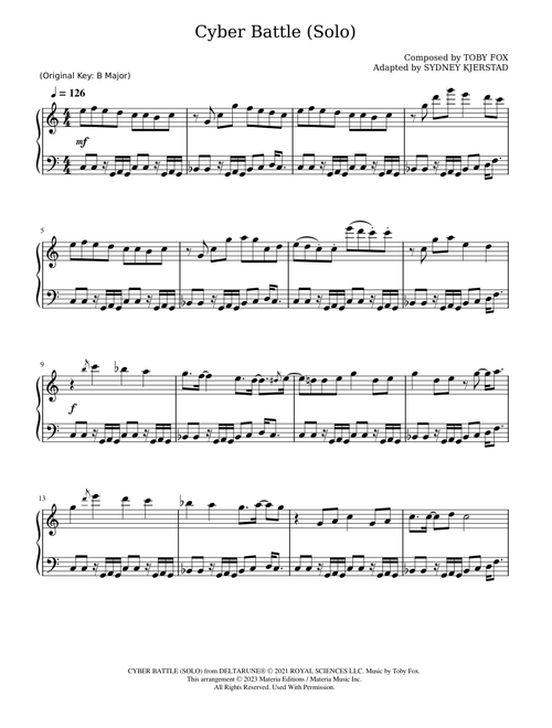 Cyber Battle (Solo) (DELTARUNE Chapter 2 Piano Score) - Toby Fox