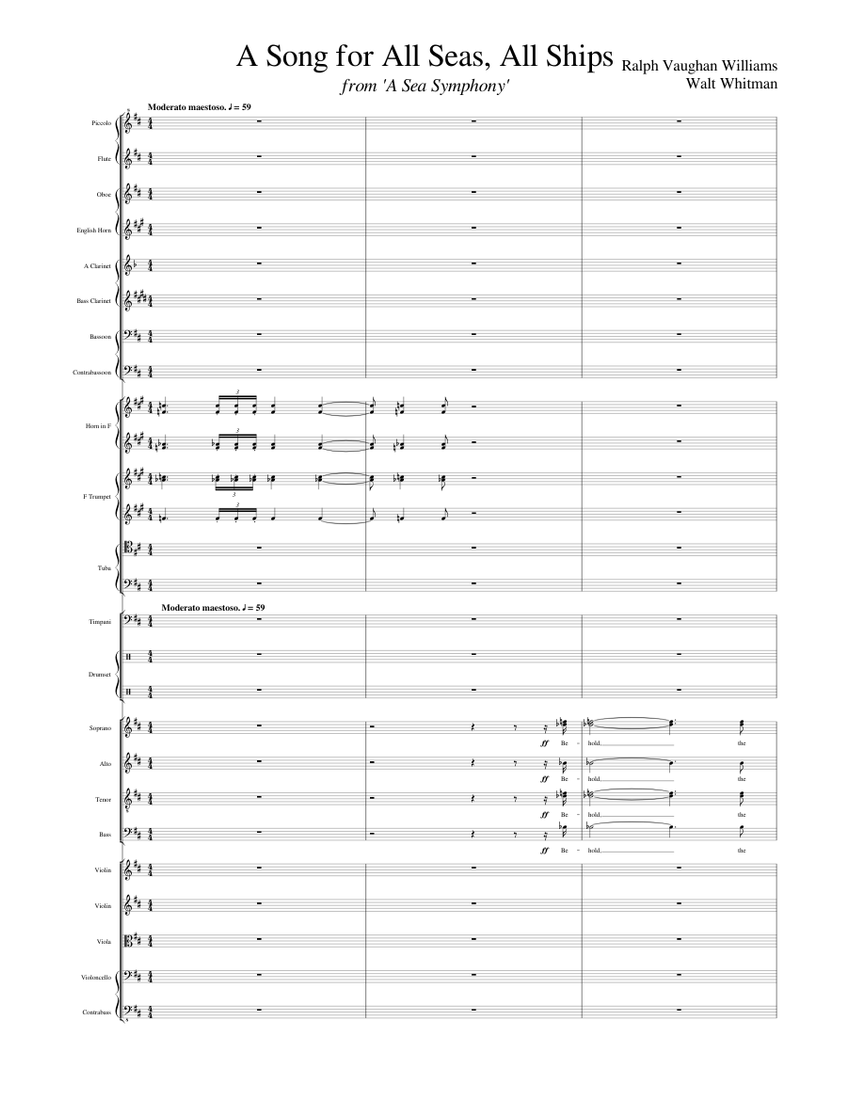 Ralph Vaughan Williams  A Sea Symphony楽譜 Vaughan Williams, Ralph: A Sea Symphony. Vocal Score