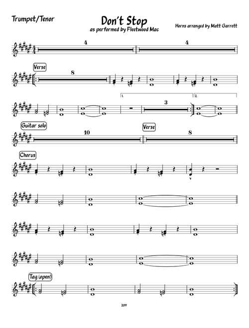 Don t Stop BWK Trumpet Tenor