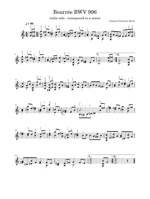 Bourée – Johann Sebastian Bach