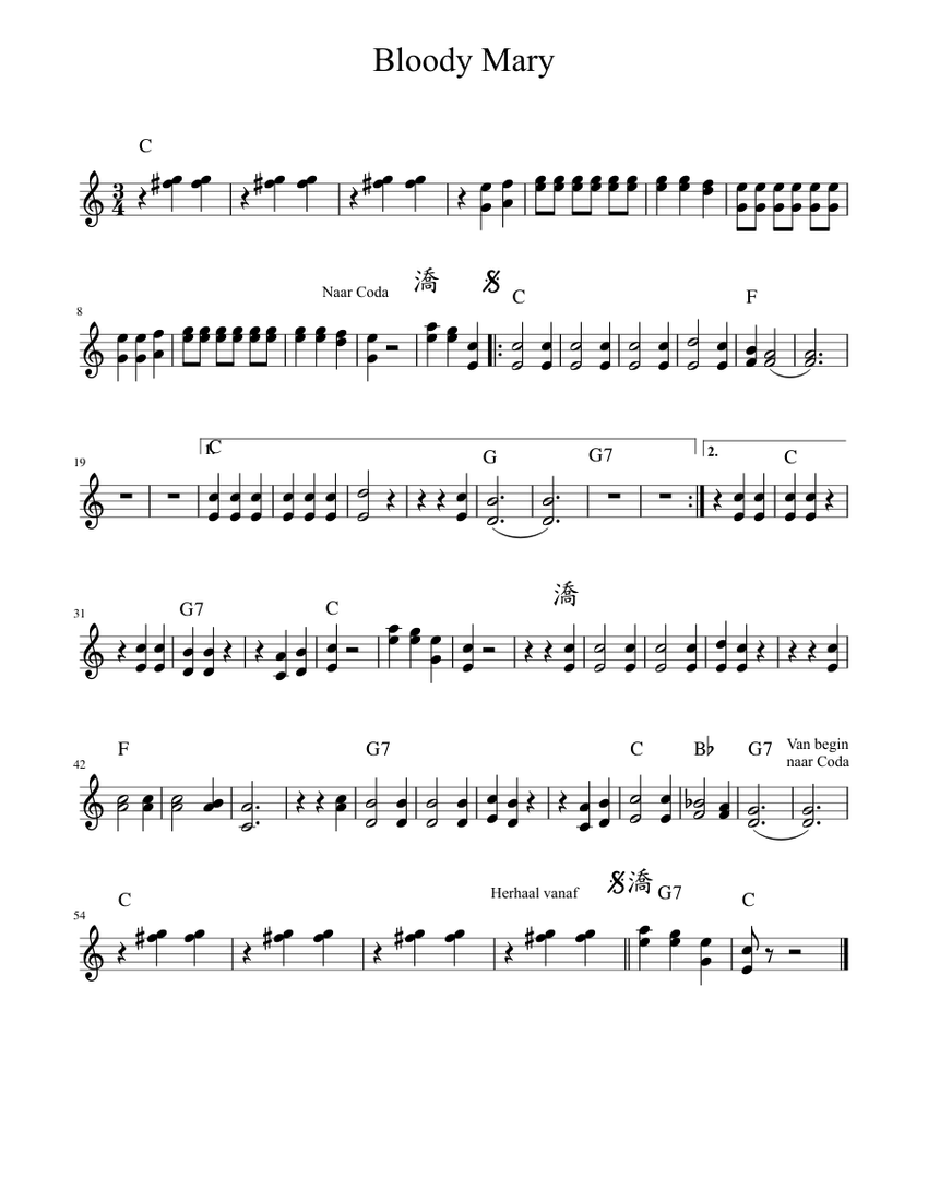 Bloody Mary Sheet music for Accordion (Solo)